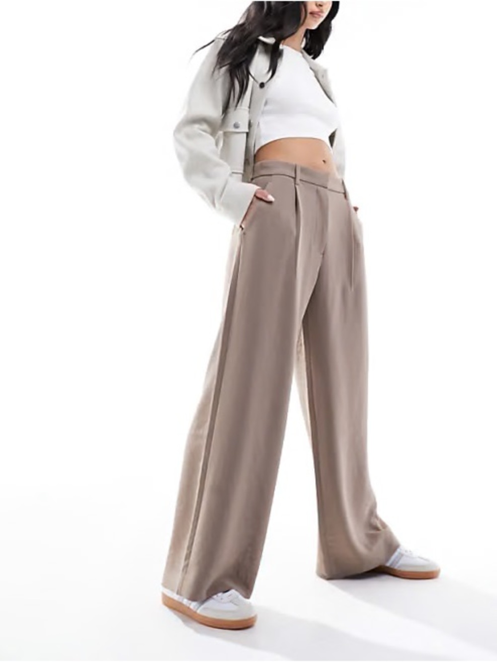 Abercrombie Sloane Tailored High Rise Pants 2R Curve Love Taupe